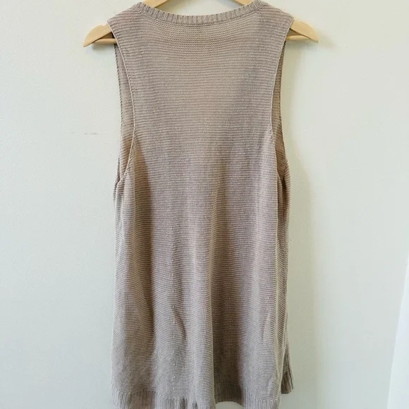 Eileen Fisher linen sweater vest features a v neck sleeveless  Size Large - Picture 8 of 10